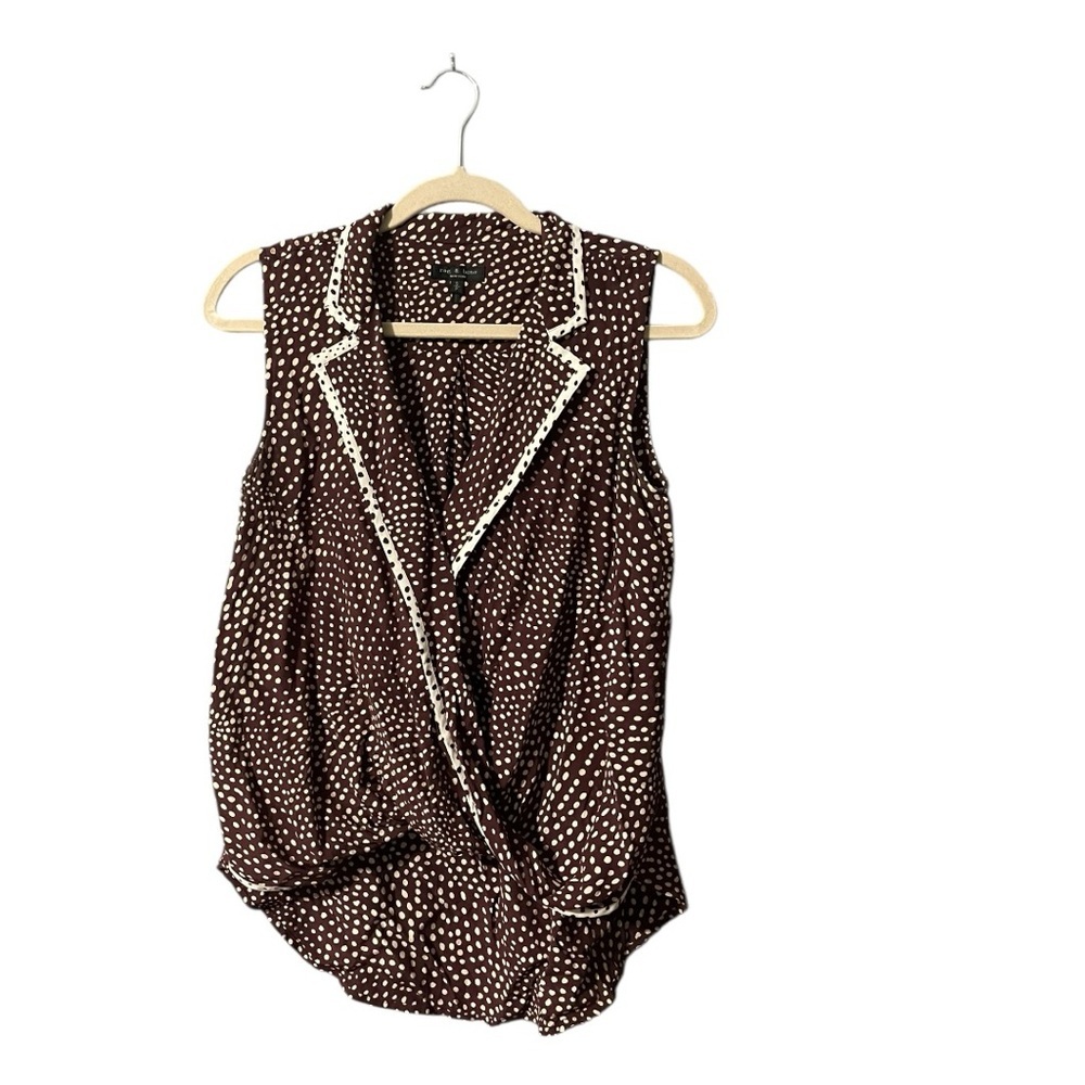 Rag And Bone Dean Polka Dot Faux Wrap Top - Picture 3 of 8